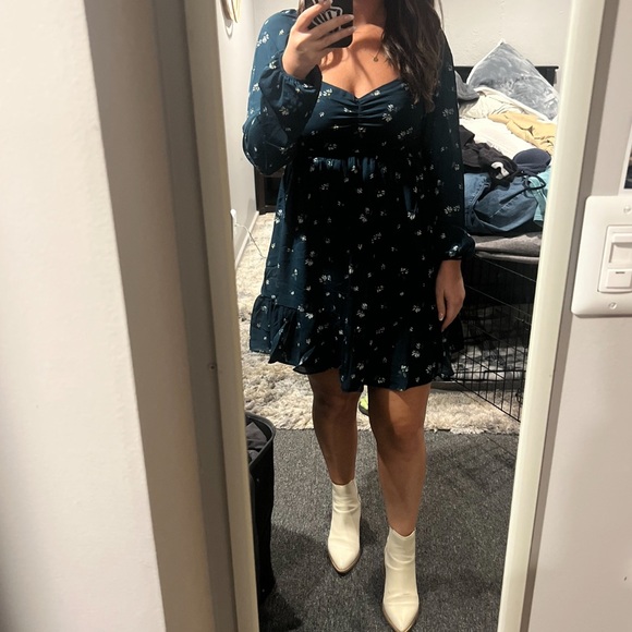 Abercrombie Green Floral Mini Dress - Picture 3 of 3